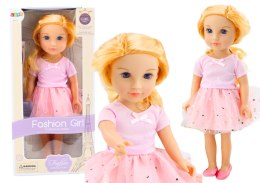 Lalka W Sukience Z Tiulem Różowa Blond Włosy