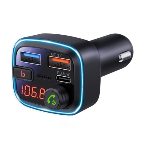 Transmiter samochodowy FM z funkcją bluetooth (2x USB + USB-C)