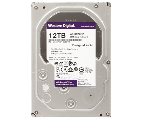 DYSK DO REJESTRATORA HDD-WD122PURP 12TB 24/7 WESTERN DIGITAL
