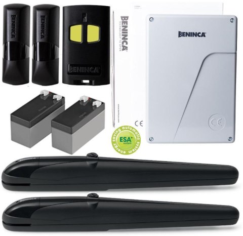 Zestaw Beninca KBOB2124DK.P TURBO 24V do 4m bram dwuskrzydłowych + akumulatory