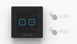 Bezprzewodowy włącznik dwupolowy czarny FS-02 Tech Sterowniki