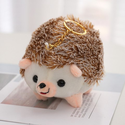 Pluszowy Jeż Maskotka Brelok Kółko Brązowy 9cm