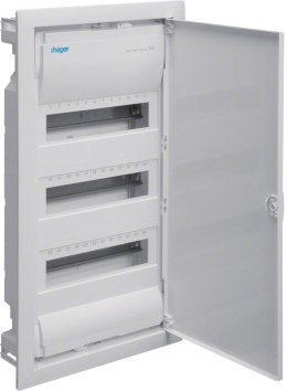 Rozdzielnica p/t z drzwiami metalowymi, 3 rzędy, 36 modułów, IP30, HAGER Volta VU36NE