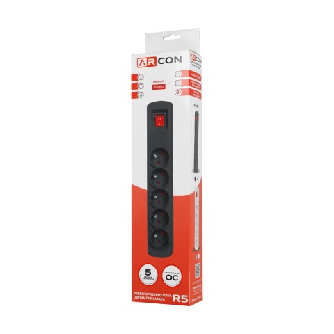 Listwa zasilająca R5 5g 1.5m czarna ARcon