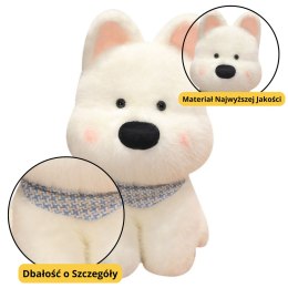 Pluszowa Maskotka Przytulanka Piesek Z Niebieską Chustą Biały 33cm