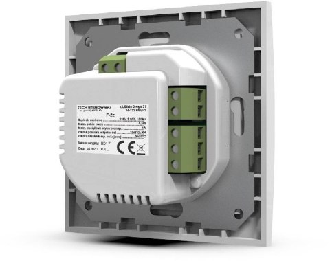 Przewodowy Dwustanowy regulator pokojowy biały F-2Z v1 Tech sterowniki