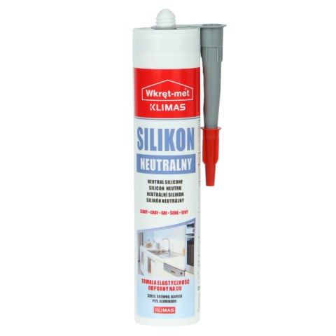 SILIKON NEUTRALNY SNE-310-SZ KARTUSZ 310 ml SZARY WKRĘT-MET KLIMAS