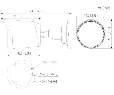 KAMERA AHD, HD-CVI, HD-TVI, CVBS HAC-HFW1239T-A-LED-0280B-S3 Full-Color - 1080p 2.8 mm DAHUA DAHUA