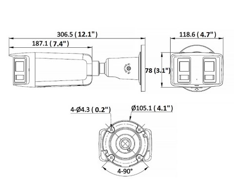 KAMERA IP DS-2CD2T46G2P-ISU/SL(2.8MM)(C)/PL PANORAMICZNA AcuSense - 4 Mpx 2 x 2.8 mm Hikvision