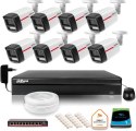 Zestaw monitoringu IP DAHUA 8 kamer zewnętrznych LED 50m WizColor 2K