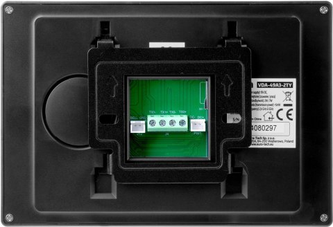 Wideodomofon EURA 2-żyłowy VDP-49A3-2TY czarny Tuya