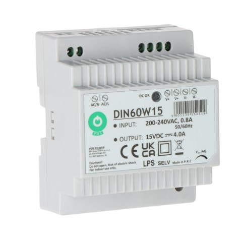 ZASILACZ IMPULSOWY DIN60W15 POS