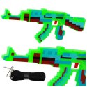Karabin Pikselowy Broń Światła Dźwięki Niebieski 39cm