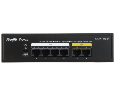 SWITCH POE RG-ES106F-P 4-PORTOWY REYEE