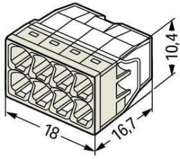 Szybkozłączka DRUT 8x 0,5-2,5mm2 WAGO 2273-208 (Paczka 50szt.)