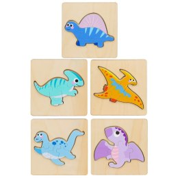 Układanka Drewniana Puzzle Kolorowa 11 x 11cm Mix