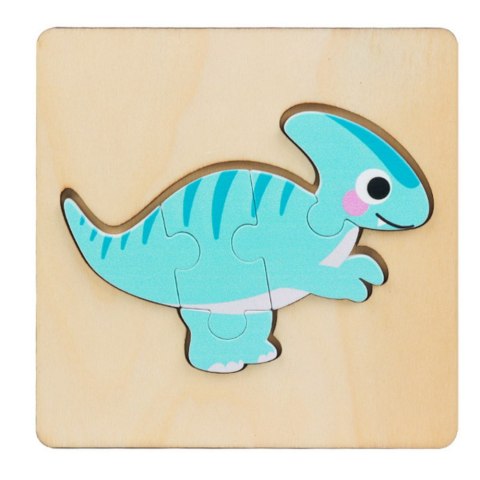 Układanka Drewniana Puzzle Kolorowa 11 x 11cm Mix