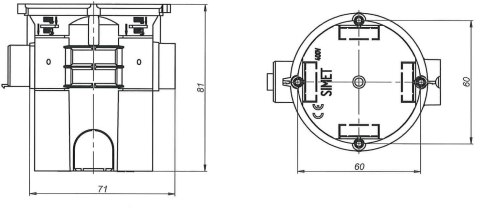 Puszka instalacyjna p/t 60 łączona, ekstra-głeboka S60GF pomarańczowa | 33008008 Simet 10szt