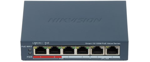 SWITCH POE DS-3E1106P-EI/M 4-PORTOWY + 2X UPLINK Hikvision