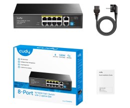 SWITCH POE FS1010PG 8-PORTOWY + 2X UPLINK CUDY
