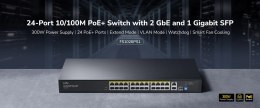 SWITCH POE FS1026PS1 24-PORTOWY + 2X UPLINK + 1X SFP CUDY