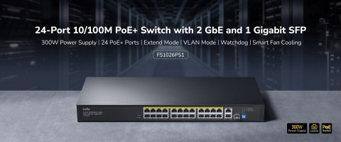 SWITCH POE FS1026PS1 24-PORTOWY SFP CUDY