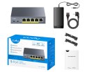 SWITCH POE GS1005P 4-PORTOWY + 1X UPLINK CUDY