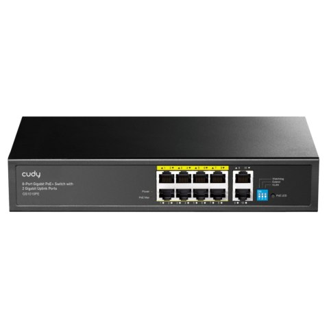 SWITCH POE GS1010PE 8-PORTOWY + 2X UPLINK CUDY