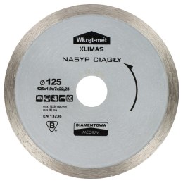 TARCZA DIAMENTOWA DO CIĘCIA NA MOKRO Z NASYPEM CIĄGŁYM TDP-125M 125 mm WKRĘT-MET KLIMAS