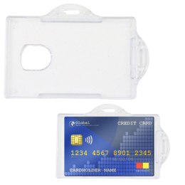 Etui Poziome Na Identyfikator Karty Twardy Plastik Przeźroczyste 10szt.