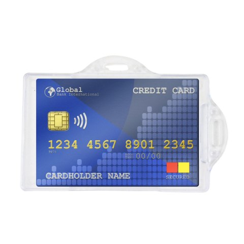 Etui Poziome Na Identyfikator Karty Twardy Plastik Przeźroczyste 10szt.