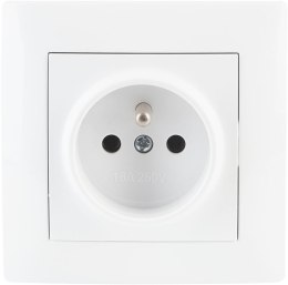 Gniazdo pojedyncze z uziemieniem VCX WESA LC 13 Biały