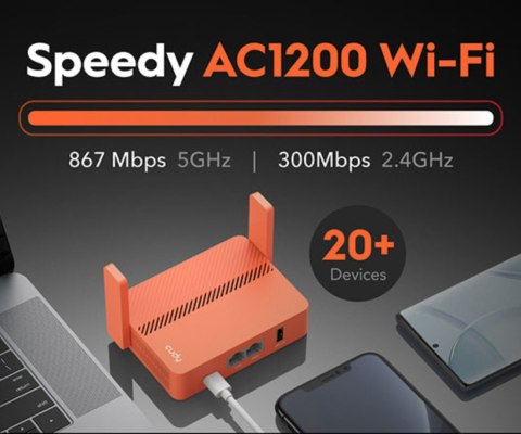 ROUTER VPN TR1200 Wi-Fi 2.4 GHz, 5 GHz 300 Mb/s + 867 Mb/s CUDY