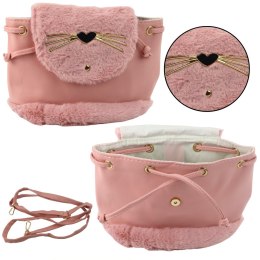 Plecak Dziecięcy Pluszowy Uszy Regulowany Pasek Różowy 22cm 4L
