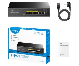 SWITCH POE FS1006P 4-PORTOWY + 2X UPLINK CUDY