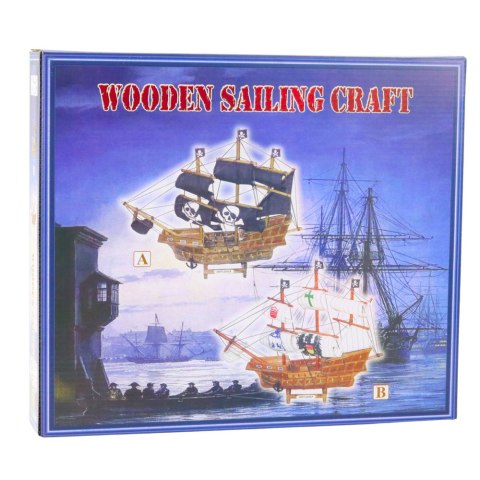 Model Kolekcjonerski Dekoracyjny Statek Żaglowiec Piracki Czarny 33x29cm