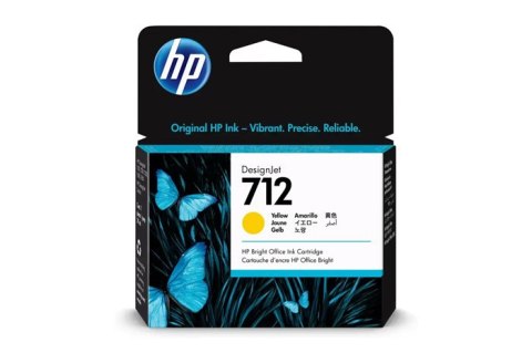 Oryginalny Tusz Yellow HP 712 (3ED69A)