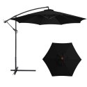 Parasol Ogrodowy Boczny Z Regulacją Pochyłu Pokrowiec 350 x 250cm Czarny