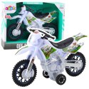 Motor Crossowy Off-Road Napęd Światła Dźwięki Biały