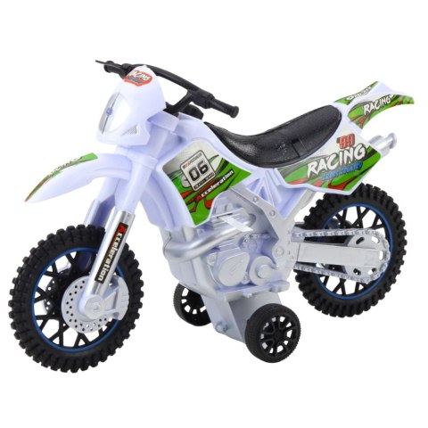 Motor Crossowy Off-Road Napęd Światła Dźwięki Biały