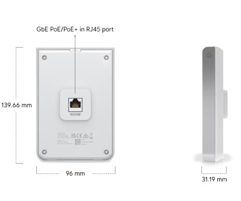 PUNKT DOSTĘPOWY UQ-U6-IW UniFi Wi-Fi 6 2.4 GHz, 5 GHz, 573.5 Mbps + 4800 Mbps UBIQUITI