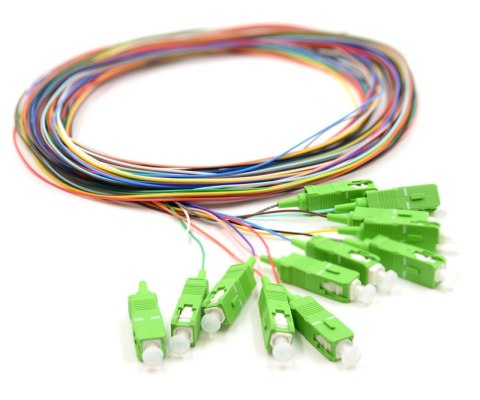 12X PIGTAIL SC/APC SM G657A2 GOLD zestaw 12x 2m