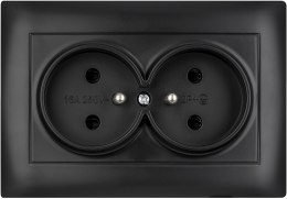 Gniazdo podwójne z uziemieniem VCX WESA LC 16 Czarny