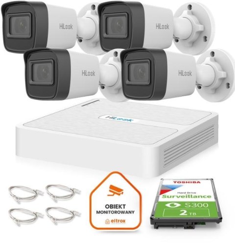 Zestaw do monitoringu Hilook 4 kamery IP IPCAM-B4-P 4MP 2.8mm