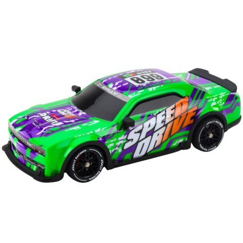 Auto Sportowe Zdalnie Sterowane RC Podświetlana Karoseria Drift Zielone