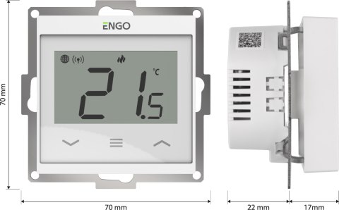 ENGO Controls E55-W - Internetowy, podtynkowy regulator do 55x55, Wi-F