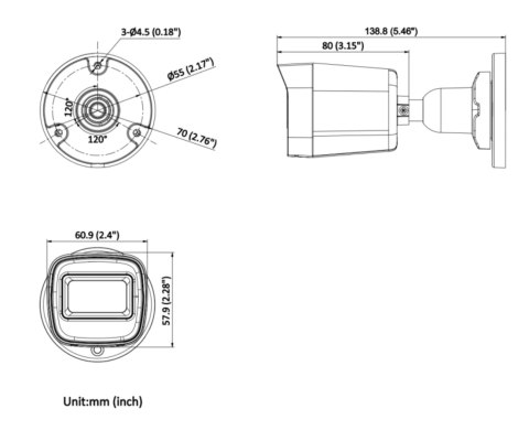 KAMERA IP VE-NC120F-IU(2.8MM) - 1080p Hikvision