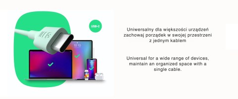 PRZEWÓD KABGC100PF200PB USB-C/USB-C POWERFLEX 2.0 m Green Cell
