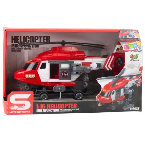 Helikopter Ratunkowy Hak Nosze Światła Dźwięki Czerwony 1:16