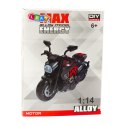Motocykl Do Składania Skręcania Metal 1:14 DIY Czarno-Pomarańczowy